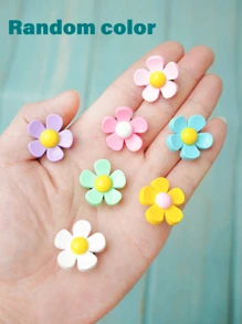 7/14pcs Cute Cartoon Flower Shoe Charms - Random Color PVC DIY Accessories, Fit For Clogs, Sandals And Beach Bags - Birthday, Christmas, Valentine's Day, Halloween Gifts, Adorable Shoes