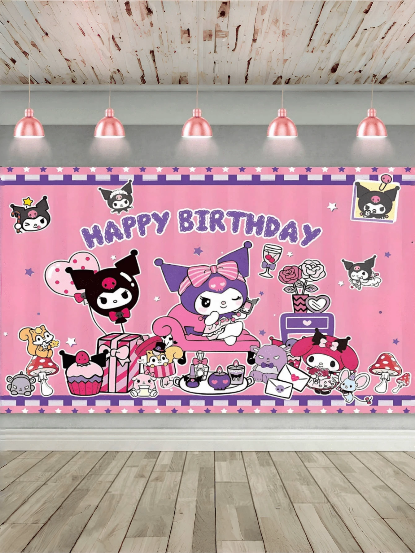 Sanrio Sanrio Kuromi Purple Theme Baby Birthday Party Decoration ...