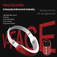 Double Chin Reducer Ems Facial Lifting Massager V-Line Lifting Belt Red Blue Light Face S Vibration Massager - 白色 - 查看 4