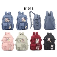 Women's Backpack Korean Large Capacity Waterproof Rugged Travel School Bag - Pink - View 2