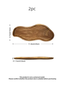 1pc Peanut Shaped Paulownia Wood Tray - Multifunctional Jewelry Box, Elegant Vanity Tray, Stylish Snack Platter, Vintage Fruit Display, Decorative Cutlery Stand, Ideal For Christmas, Thanksgiving, New Year Celebrations, Valentine's Day Parties, And A Perfect Gift For Loved Ones To Elevate Your Holiday Tablescape With Its Timeless Charm And Practicality. - Brown - View 16