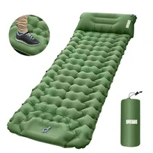 Colchon Inflable Individual Personal Acampar Marthing CIIND Cama Inflable Portatil Guardado Compacto Facil de Usar Inflado Rapido con el Pie Colchon Ideal para Acampar Exterior y Jardin Camping - Verde - Ver 1