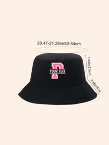 1pc Kids 26 Letter Custom Bucket Hat, Personalized Fashionable Versatile, Suitable As Gift, Fits Boys And Girls Daily Wear - Multicolor - View 3