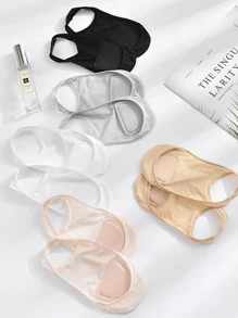 5 pares de calcetines náuticos casuales para mujer, calcetines invisibles transpirables de seda fina de baja altura antideslizantes para uso diario en verano