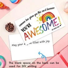 10/20/30pcs Rainbow Encouragement Cards "You're Amazing" | Colorful Motivational Praise Cards For Teachers, Nurses & Volunteers - Multicolor - View 6