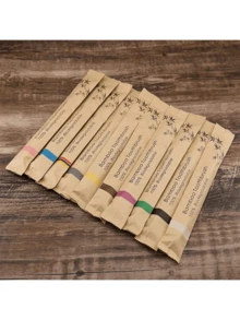 10pcs Bamboo Toothbrushes With Soft Bristles & Bamboo Handle, Paper Bag Packaging