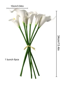 4pcs/10pcs-Artificial Calla Lily Bouquet, Fake Flower Bouquet, Artificial Breathing Flower, Suitable For Party Garden Decoration, Living Room Bedroom Dining Table Office Decoration, Spring And Summer Decoration (Yellow Orange),Halloween Flower Arrangements, Thanksgiving, Autumn Decorations, Simulated Flowers