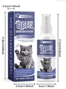 50ml Cat Anti-Scratch Spray, Prevents Cats From Licking, Repels Pets From Chewing On Furniture, Sofas & Setting Boundaries