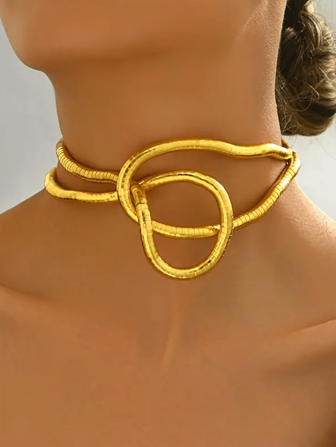 1pc Flexible Snake-Shaped Necklace, Soft & Bendable European & American Style Necklace/Bracelet For Women