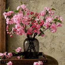 1/2/3支仿真樱花花束，48厘米逼真假花，适用于墙面、客厅、卧室、婚礼、派对装饰、桌面摆设。家居、书桌、厨房、婚礼、餐桌、中心装饰、办公室、花园、户外、房屋、庭院装饰，适合春、夏、秋、冬四季。 - 粉色 - 查看 1