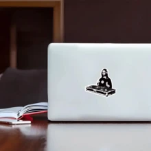 黑胶唱片 DJ 转盘贴纸 - 耐用贴纸，适合音乐爱好者和创意装饰，粘性乙烯基材质，可用于笔记本电脑、汽车等。 - 彩色 - 查看 7