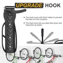 1/2/4Pack Wall Mount Vertical Bike Rack Bicycle Holder Hook Storage Hanger Garage - Black - View 6