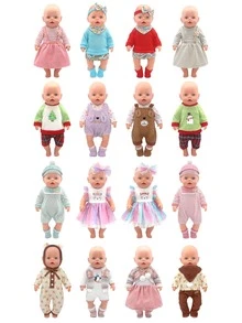 Convient pour les poupées reborn de 16 à 18 pouces/40,6 à 45,7 cm, 20 styles de robes convenant comme cadeaux pour enfants (à l'exclusion des poupées) - multicolore - Voir 7