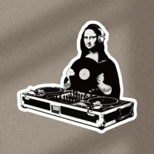 黑胶唱片 DJ 转盘贴纸 - 耐用贴纸，适合音乐爱好者和创意装饰，粘性乙烯基材质，可用于笔记本电脑、汽车等。 - 彩色 - 查看 2