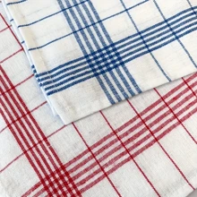 2/4/6/8/12 Stücke Geschirrtücher, 2-farbige Küchentücher, Küchentücher mit Gitternetz Muster, 100% Baumwolle gestreifte & karierten Küchentücher, blau kariert, rot kariert, schwarz kariert, für Küche & Esszimmer, Küchenutensilien