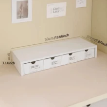 4 抽屉桌面收纳盒：轻质，塑料材质，适合办公桌收纳