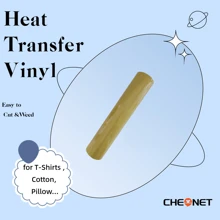 CHEONET - Rollo de vinilo de 12" x 7 pies, vinilo de transferencia térmica para camisetas, tela, almohadas, vinilo para planchar en todas las máquinas cortadoras, vinilo permanente, fácil de cortar y aplicar, parches de bordado y plancha para chaquetas, parches para coser en ropa, mochilas, jeans, camisetas