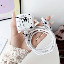 Set de 3 piezas, cargador transparente estándar del Reino Unido de 18W/20W para 13/14/15/16, protector de cable y cabezal de cargador de TPU, regalo, accesorios de oficina electrónicos, protector de cables, accesorios de cargador, accesorios para teléfonos