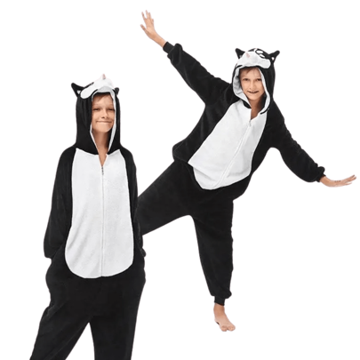 nerd hunters Kigurumi Dziecięce Pies Husky z Kapturem i Zamkiem Strój dla Chłopca i Dziewczynki, Prezent