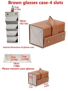 2/3/4/5/6 Slots Travel Glasses Case, Foldable Hanging Glasses Sunglasses Storage Rack Organizer, PU Leather Eyewear Holder Sunglasses Case Sunglasses Holder Sunglasses Organizer Sunglasses Storage Eyeglass Case Protective Case