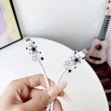Set de 3 piezas, cargador transparente estándar del Reino Unido de 18W/20W para 13/14/15/16, protector de cable y cabezal de cargador de TPU, regalo, accesorios de oficina electrónicos, protector de cables, accesorios de cargador, accesorios para teléfonos