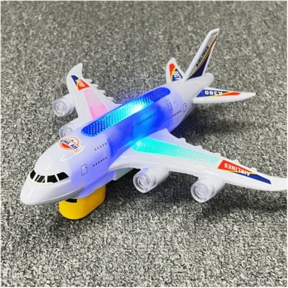 1pc Airbus Electric Glowing Music Aircraft Flash Universal Car Children's Toys Electric Toys,Boy's Gift, Christmas Gift
