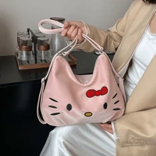 Sanrio 1 pièce Sac fourre-tout Sanrio hello kitty, sac à épaule pour femmes, sac de courses, sac de transport, sac décontracté de haute qualité pour les courses, les voyages, les sorties printanières, les cadeaux