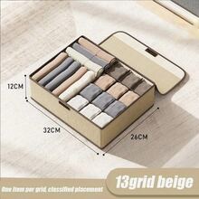 1 pieza Organizador de armario plegable tipo cajón con compartimentos para ropa interior lavable, organizador de ropa y calcetines para el hogar - Multicolor - Ver 2