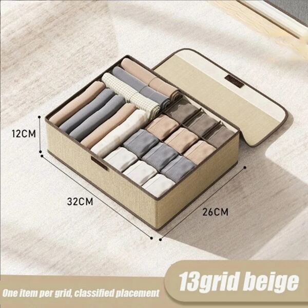 1pc Washable Underwear Storage Compartments Drawer Type Three In One Wardrobe Organizer Clothes Foldable Socks Home Organizer