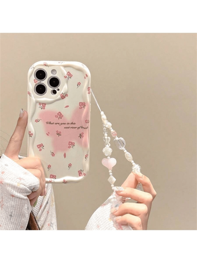 1pc Liquid Ditsy Floral & Butterfly Tie-Dye TPU Phone Case Compatible With IPhone 14 Pro Max / IPhone 13