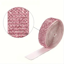 1PC Yards Self Adhesive Crystal Rhinestone Ribbon Rhinestones Sticker Car Decoration Sticker DIY Bling Ribbon Stickers Rhinestone Tape Roll With 2 Mm Rhinestones For Crafts Phone Car Decorations