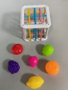 1 Set Regenbogen Obst Stapelspielzeug, Greiftraining Spielzeug für Kleinkinder, zufällige Farben, geeignet für Jungen und Mädchen - viele - Übersicht 10