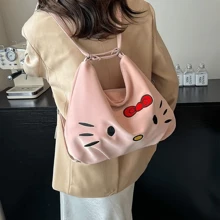 Sanrio 1 pièce Sac fourre-tout Sanrio hello kitty, sac à épaule pour femmes, sac de courses, sac de transport, sac décontracté de haute qualité pour les courses, les voyages, les sorties printanières, les cadeaux