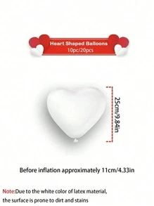 10/20 palloncini bianchi a forma di cuore per San Valentino - decorazioni per feste a tema amore, galleggianti di qualità, decorazioni romantiche per eventi, articoli essenziali per matrimoni e anniversari, facili da gonfiare