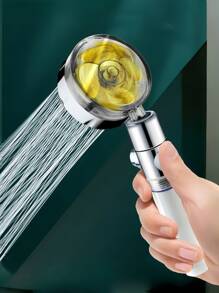 Una ducha turbocargada con filtro de algodón incorporado, que presenta una columna de agua como una cintura esbelta, se puede sostener con la mano o usar para ducharse de forma fija, adecuada para uso doméstico o en el baño.