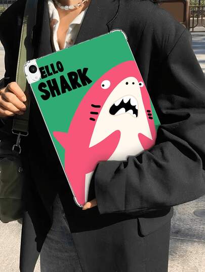 1个 Hello Shark 粉色鲨鱼可爱卡通风格防震平板电脑保护套，适用于 Galaxy Tab A7 LITE、Pro 11 英寸（2021款，第十代）