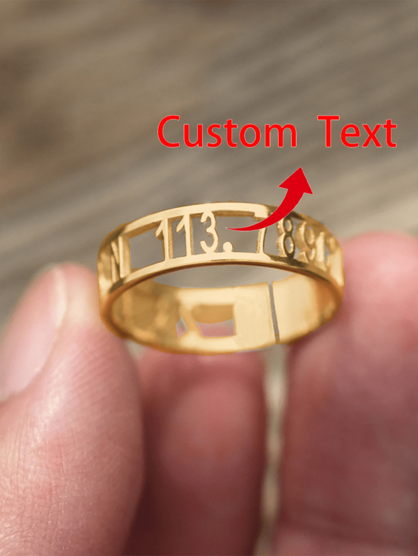 1 Stück personalisierter Zahlenring, minimalistischer Edelstahl-Fingerring mit individueller Prägung für Männer und Frauen, verstellbarer Buchstaben-/Zahlenring im offenen Design, klassisches vintage Fingeraccessoire, verfeinertes Festivalgeschenk