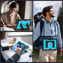 For Pad (A16) 11th/10th Generation 2025/2022 Kids Friendly Pad Case 10th Generation With Shoulder Strap/Pencil Holder,Heavy Duty Shockproof Cover For Pad (A16) 11th/10th Generation 2025/2022/PAD AIR4 10.9( 2020) PAD AIR5 10.9( 2022) Pad Air 11 M2 / M3 (2024/2025) - 黑色 - 查看 5