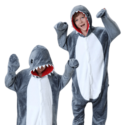 nerd hunters Kigurumi Dziecięce Rekin Zwierzę z Kapturem i Zamkiem Strój dla Chłopca i Dziewczynki, Prezent