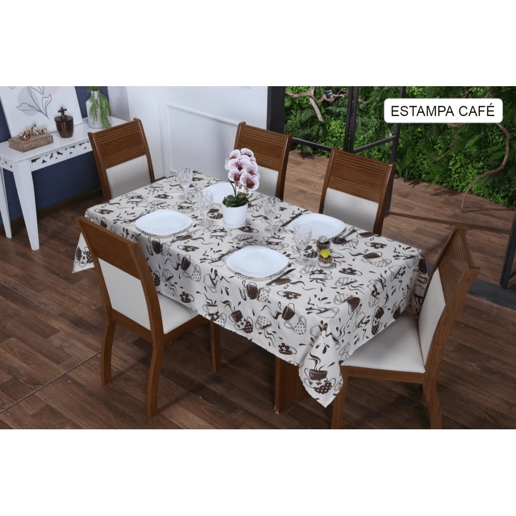 Oxford Tablecloth Rectangular Polyester Plain 4 To 12 Seats Living Room Kitchen Dining Luxury Modern Washable Premium Fabric - 咖啡棕 - 查看 1