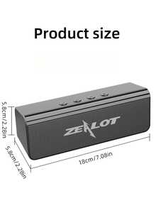 Altavoz inalámbrico ZEALOT S31 de 10 W, portátil para exteriores, altavoz Bluetooth, batería incorporada de 1800 mAh, compatible con tarjeta SD/USB/AUX, función de emparejamiento dual en serie, compatible con computadora/TV/teléfono/tableta, adecuado para cine en casa, escenario grande, fiestas al aire libre - Negro - Ver 4