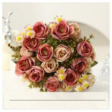 1 pezzo profumo di rose artificiali, composizione di fiori di seta con eucalipto per matrimoni, decorazione per casa, ufficio, il miglior regalo per decorazione di matrimoni, decorazione domestica, decorazione della stanza