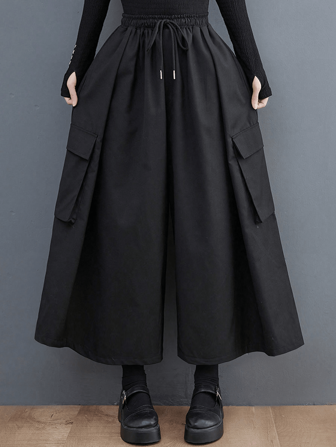 大码女式时尚宽松工装阔腿裤