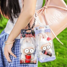 Estuche y bolsa protectora de color macaron de Labubuu (La muñeca no está incluida), bolsa de almacenamiento transparente a prueba de polvo y agua, esencial del verano, estuche de exhibición colgante claro para muñecas Labulabu de 17 cm/15 cm de pie/sentada, organizador compacto de alta claridad para regalo de mujeres (organizador para viajes/decoración del hogar)