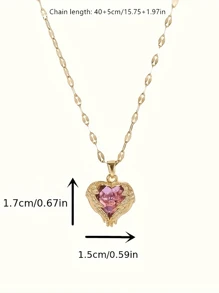 Fashionable Stainless Steel Ocean Heart Women's Necklace, Elegant Design Love Pendant 18k Gold Collar Chain, Suitable For Women's Daily Wear, Banquet, Holiday Gifts