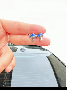 925 Sterling Silver Low Allergy Hypoallergenic Personalized Earrings With Exquisite Small Blue Mushroom Design And Faux Pearl