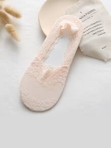 1 à 5 paires de chaussettes basses décontractées pour femmes, chaussettes invisibles en dentelle fleurie avec silicone antidérapant, chaussettes bateau invisibles respirantes et en dentelle pour un usage quotidien