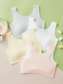 5件套多色文胸，适合初中和高中女生，休闲运动文胸，防止走光，专为少女设计