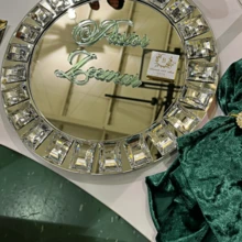 1/3/5 piezas Tarjetas de lugar de boda de lujo, etiqueta de espejo dorado, nombre cortado con láser, material acrílico, decoración de boda, ajuste de mesa, etiquetas de evento personalizadas, tarjetas de lugar de nombre acrílico personalizadas - Oro, Plata, Oro Rosa | Tarjetas de mesa cortadas con láser personalizadas adecuadas para bodas, fiestas de cumpleaños y diversos eventos - Multicolor - Ver 10