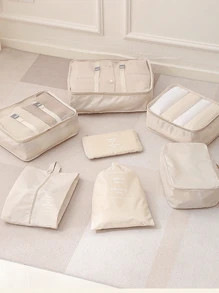 11-In-1 Travel Organizer Set, Multifunction 7pcs Travel Packing Cubes, Luggage Organizer Bags, Clothes Sorting Bags, Summer Travel Luggage Storage Bags, Includes Cosmetic Bag, Garment Bag, Toiletry Bag, Mesh Bag, Clothes Bag, Skincare Bag, Brush Bag, Shoe Bag, Bottle Bag And Drawstring Bag, Suitable For Cruise, Holiday, Beach, Summer Travel Essentials, For Travel, Hospital, Dorm, School, Resort, Hotel